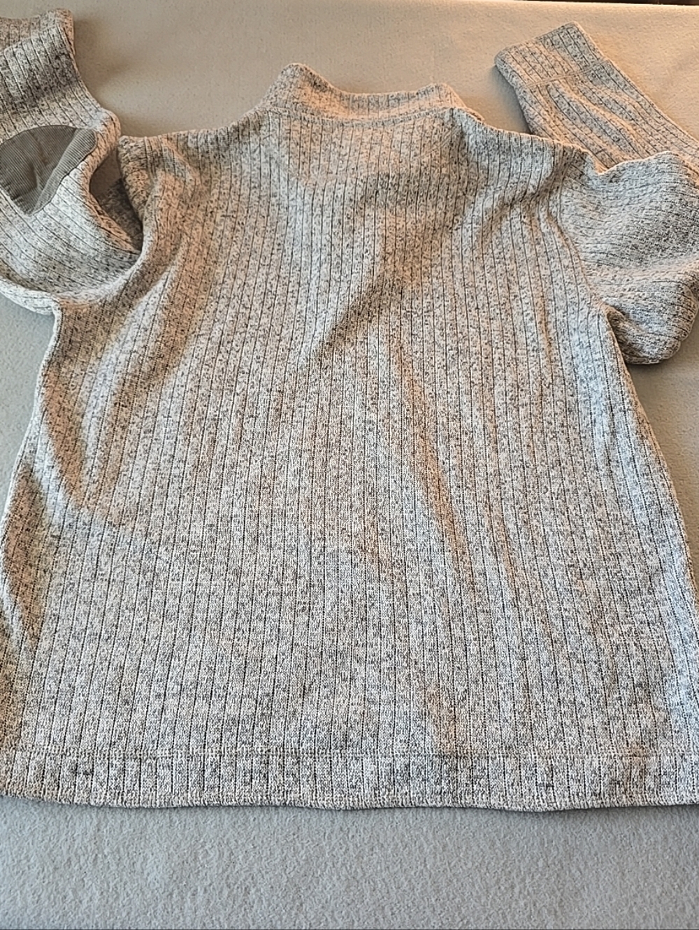 VTG Weatherproof Men’s Grey Knit Zip-Up Sweater with Cream Sherpa Collar - Picture 8 of 8